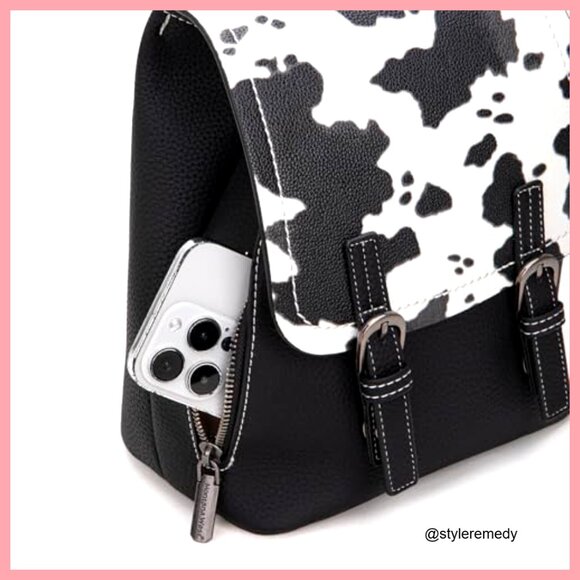 Faux Leather Mini Backpack Purse Convertible Shoulder Bag Vegan Leather main image 5
